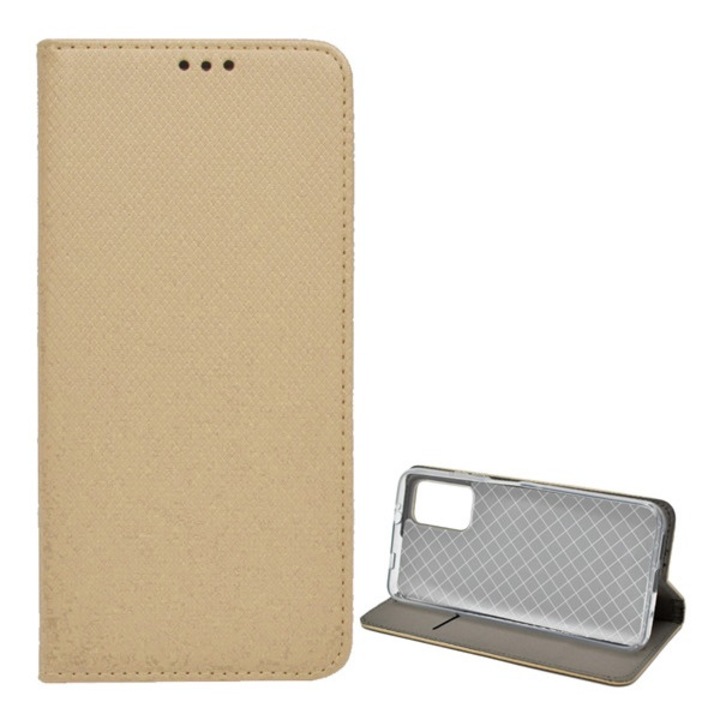 Xiaomi Redmi 9T / Poco M3 Tok Álló, Bőr Hatású (Flip, Oldalra Nyíló, Asztali Tartó Funkció, Rombusz Minta) Arany