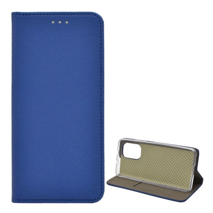 Xiaomi Poco F3 / Mi 11I Case Standing, Leather Effect (Flip, Opening to the Strae, Desktop Holder Function, Rhombus Pattern) Dark Blue