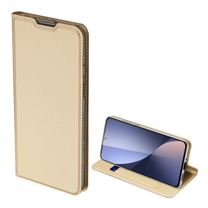 Xiaomi 12 / 12X Dux Ducis Skin Pro Tok Álló, Bőr Hatású (Flip, Oldalra Nyíló, Bankkártya Tartó, Asztali Tartó Funkció) Arany