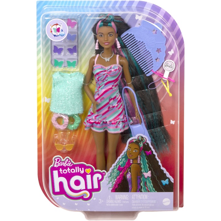 Кукла Barbie Totally Hair, Цветни кичури