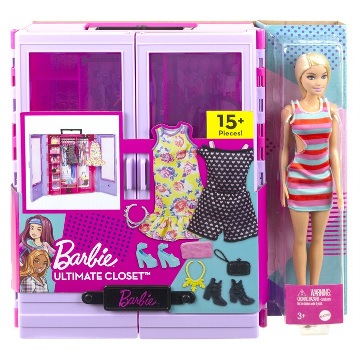 Комплект за игра Barbie Ultimate Closet - Кукла и гардероб с дрехи