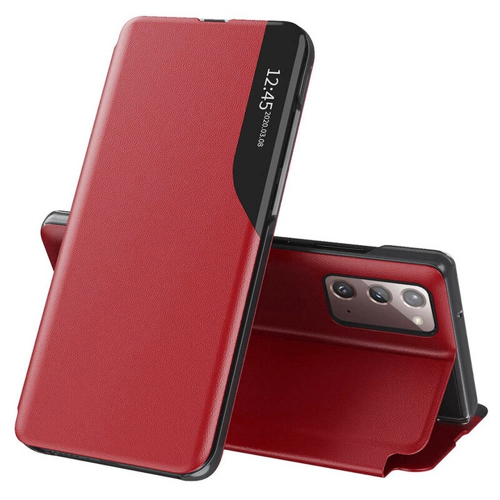 Husa Cu Grad Ridicat de Protectie pentru Samsung Galaxy Note 20/Note 20 5G, AIR Protect, U66, Piele ecologica, Elegant Ruby