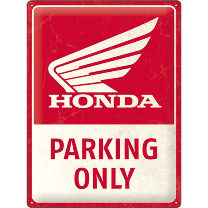 Placa metalica Honda MC - Parking Only 30x40cm