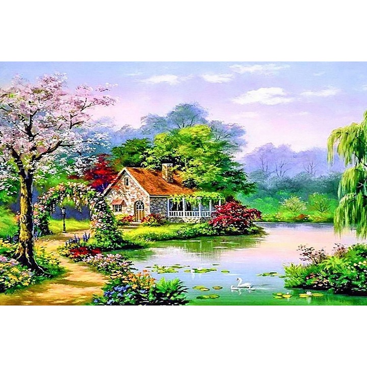 Set de broderie cu diamante 5d, 55x75 cm, Multicolor