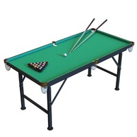 Masa de Biliard Pliabila, Reglabila, pentru Copii sau Adulti, cu Accesorii, Tacuri si Bile incluse, Mini Pool 140 cm, Usor de Montat, Educate™