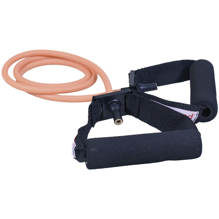 Banda de rezistenta Sanctband, nivel Extra Usor, coarda elastica profesionala pentru kinetoterapie, recuperare medicala, fizioterapie si exercitii pentru seniori, din latex natural, culoare Roz