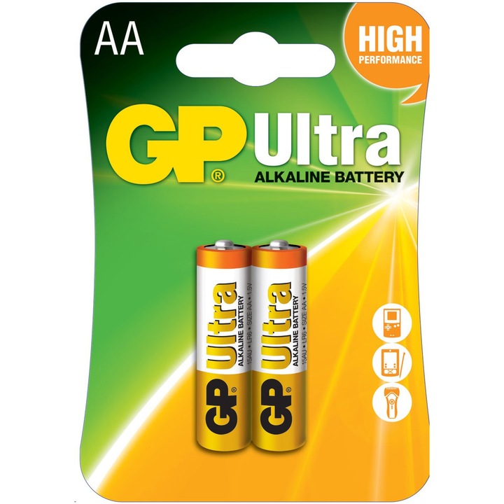 Baterii GP Batteries Ultra Alcaline AA, R6, 2 buc