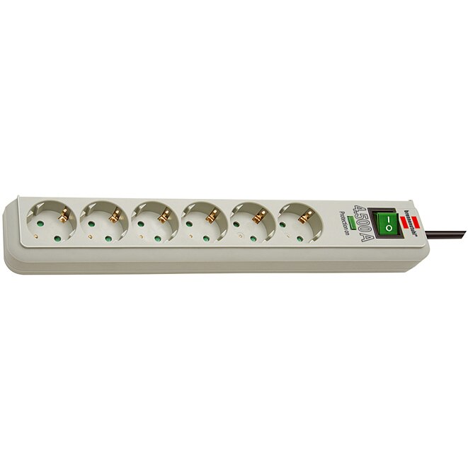 Prelungitor Brennenstuhl Eco-Line 6 prize, Protectie supratensiune, Intrerupator, 1.5m, Gri
