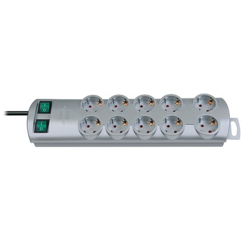 Multipriza Brennenstuhl Primera-Line Technics 10 prize, Intrerupator, 2m, Argintiu Multipriza Brennenstuhl Primera-Line Technics 10 prize, Intrerupator, 2m, Argintiu