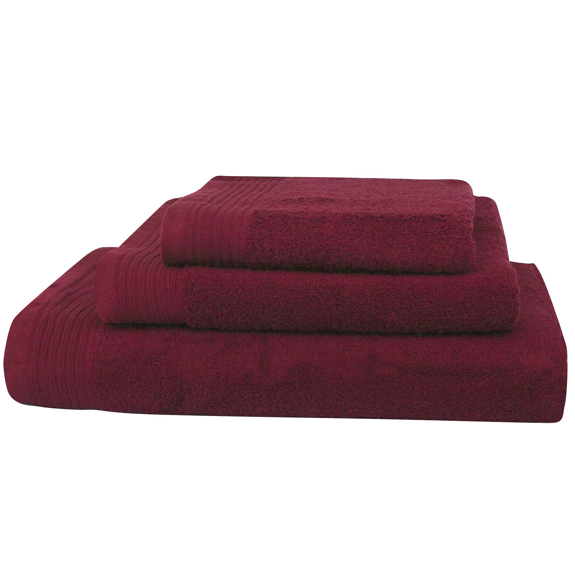 Set baie 3 prosoape Lux Collection, Burgund, 100% bumbac Terry Selection, 550 gr/mp