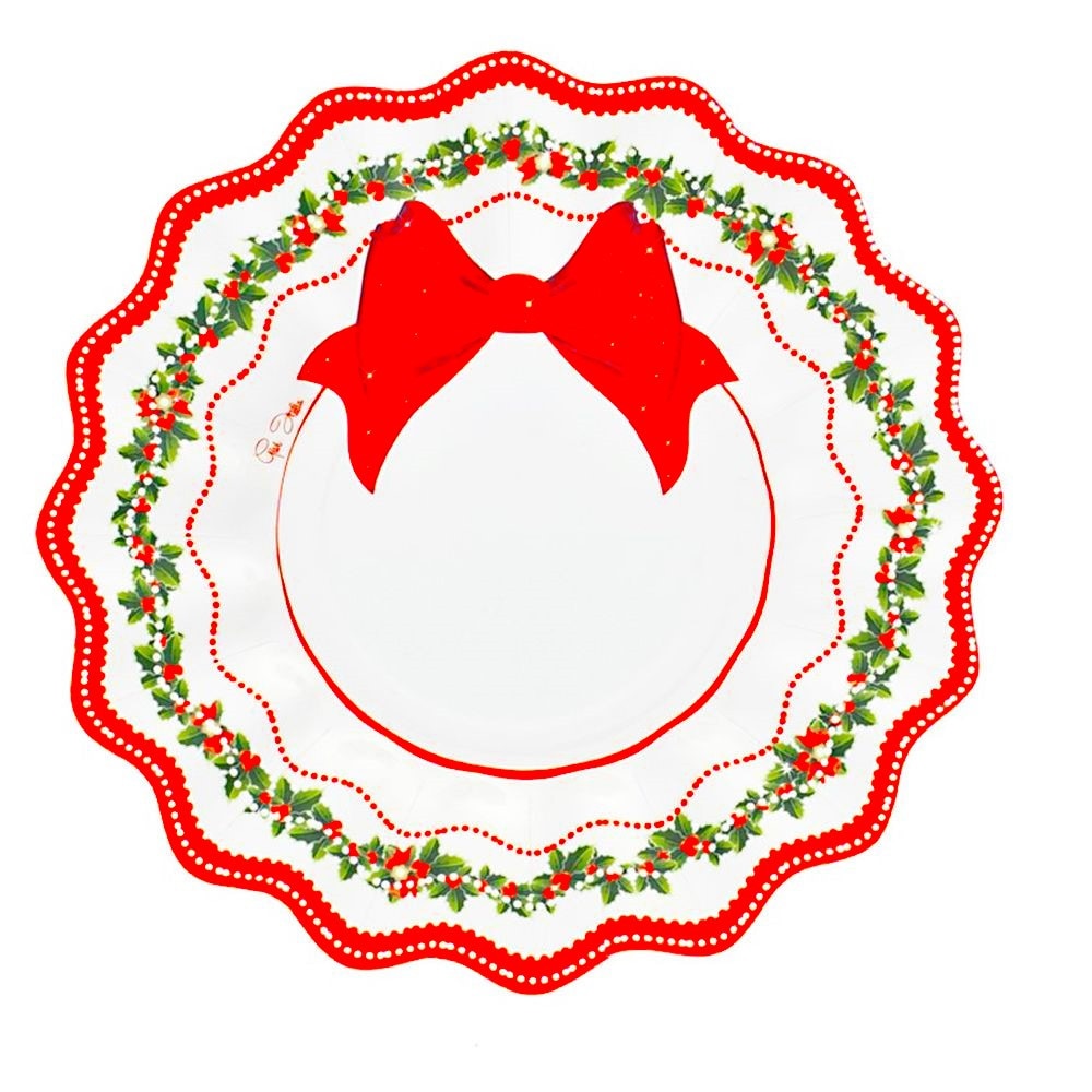 Farfurii carton pentru Craciun 21 cm, Radar 63716, Set 8 buc