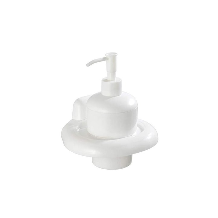 Dispenser sapun lichid cu prindere pe perete prin insurubare, 17,5x12x14,5cm, 250ml, Wenko Pure