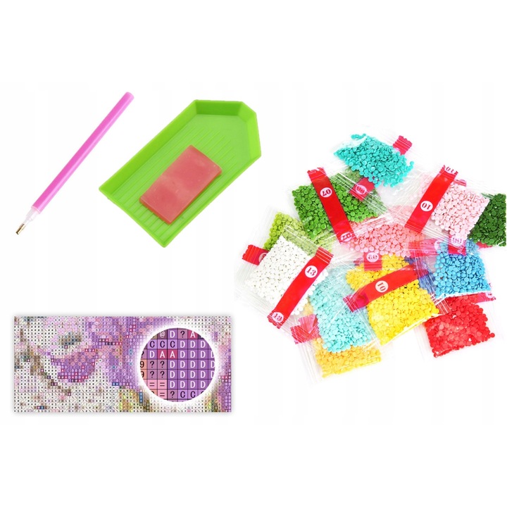 Set de broderie cu diamante 5d, Model peisaj, 50x100 cm, Multicolor