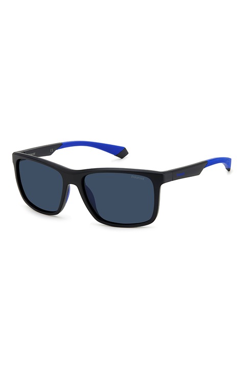 Polaroid, Правоъгълни слънчеви очила с поляризация, 57-16-140 Standard, Кралско Синьо/Черен