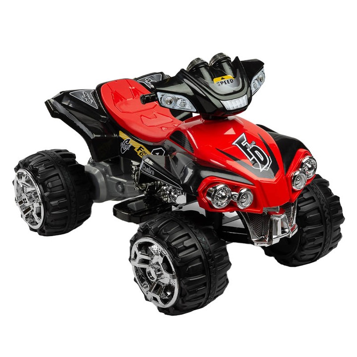 ATV electric cu telecomanda pentru copii Toyz Cuatro C35521, Negru