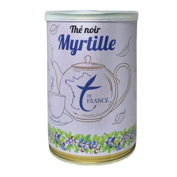 Черен чай, Thé Noir Myrtille, T De France, горски плодове, 90гр