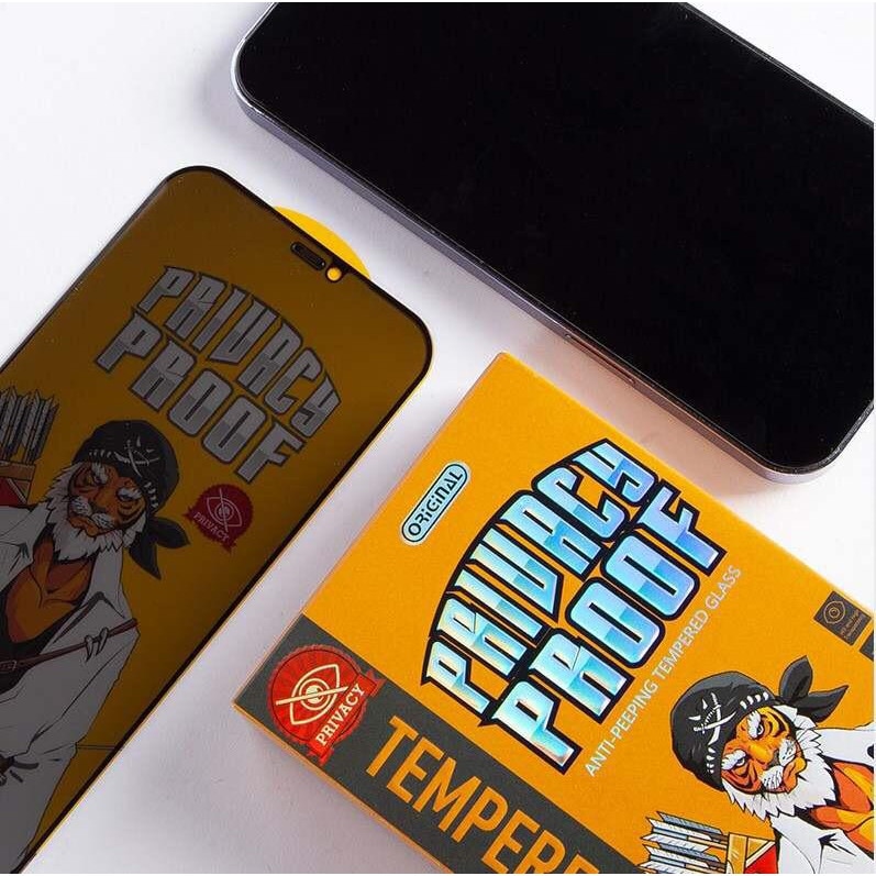 Folie protectie Privacy Proof compatibila Premium iPhone 14 Plus, Full Cover Black 6D, Full Glue, Sticla securizata Negru