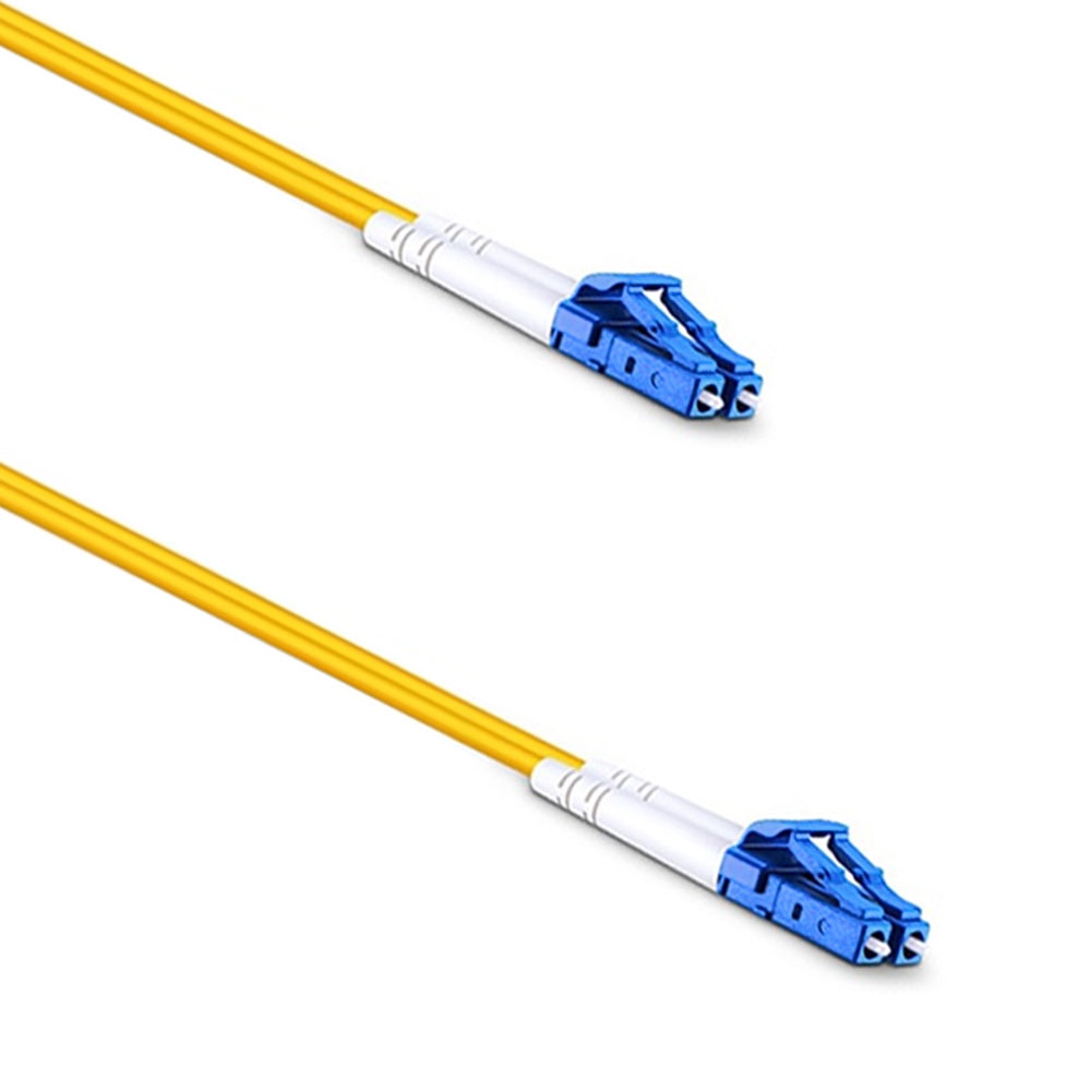 Оптичен пач кабел DeTech, LC-LC, UPC, Singlemode, Duplex, 10м, Жълт ...