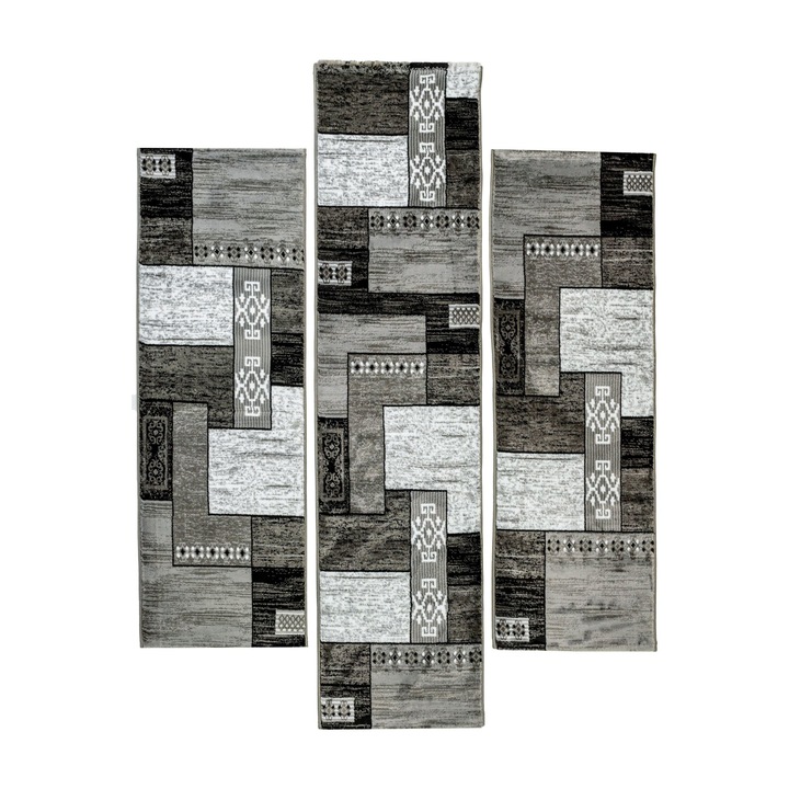 Set 3 bucati, Covor Friese Traditional gri 60 cm, 60X200 cm 1 bucata, 60x150 cm 2 bucati, 2500 g/mp