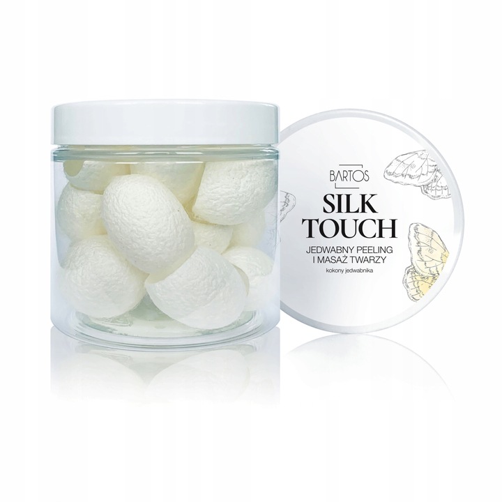 Set 15 coconi matase masaj facial Silk Touch, Bartos, Reutilizabil, Alb