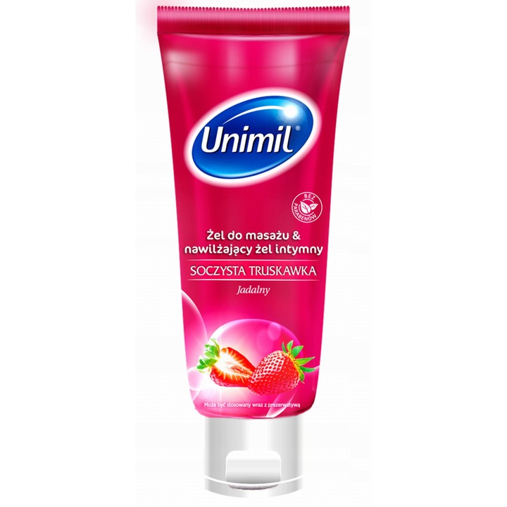 Unimil Sensual Massage Gel Juicy Strawberry, sikosító, eper aroma 200 ml