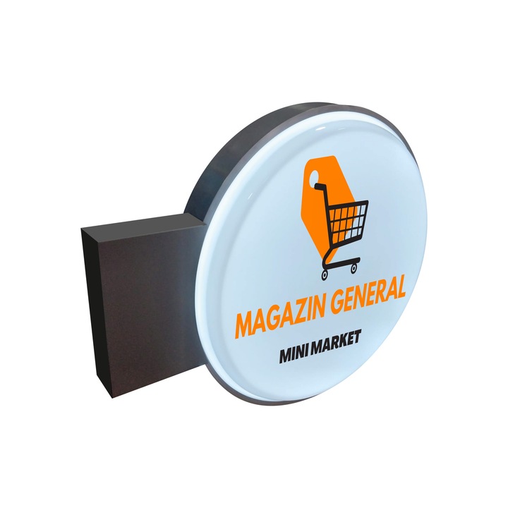 Reclama Luminoasa Cu Fata Dubla Pentru Magazin General 60x60cm