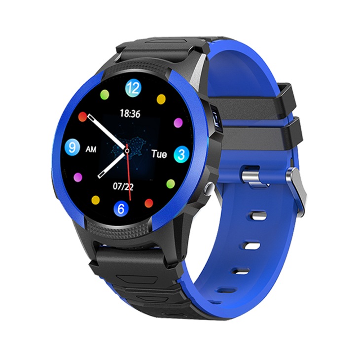 Детски Смарт часовник NUBI FA56, HD IPS Display, Камера, GPS+LBS+Wi-Fi Tracking, Видео разговор, Водоустойчивост IP67, Син