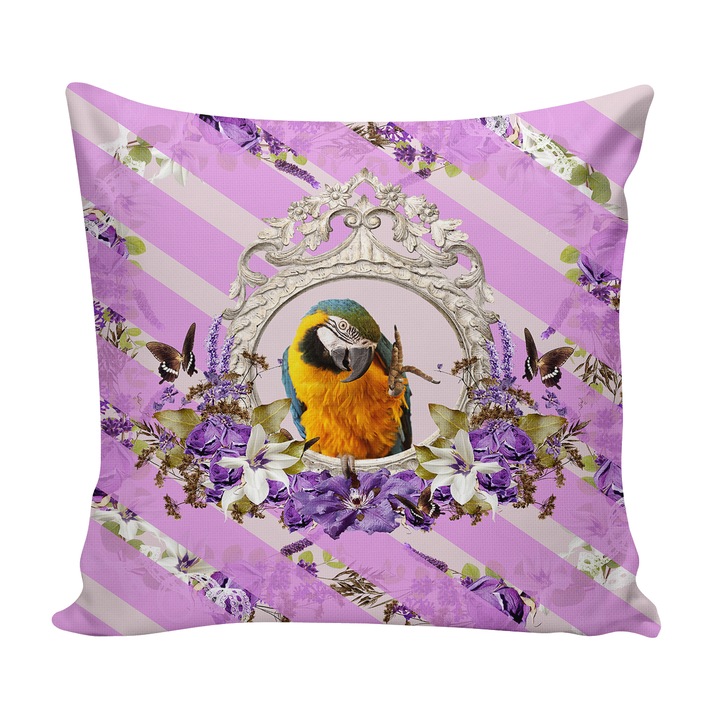 Perna decor printata, Flori FLO-017, 43x43 cm