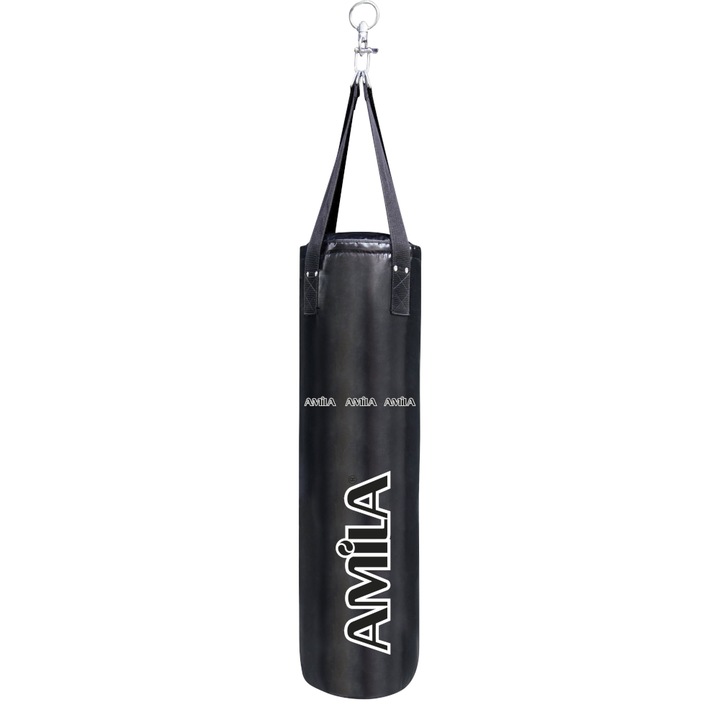 Sac de box Amila Go Easy, Poliester, 120 cm, Negru/Alb