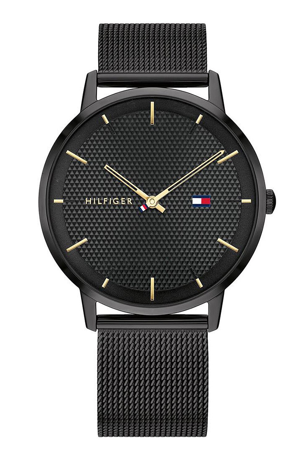 Tommy Hilfiger, Кварцов часовник с мрежеста каишка, Черен - eMAG.bg