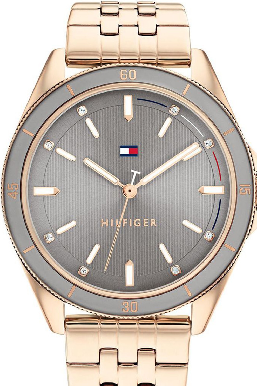 Tommy Hilfiger, Часовник от неръждаема стомана, Сив, Светлозлатист ...