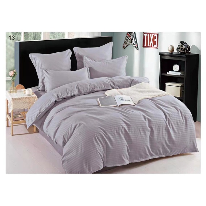 Спално бельо Alainn ® Damask, тъмно сиво, 2 лица
