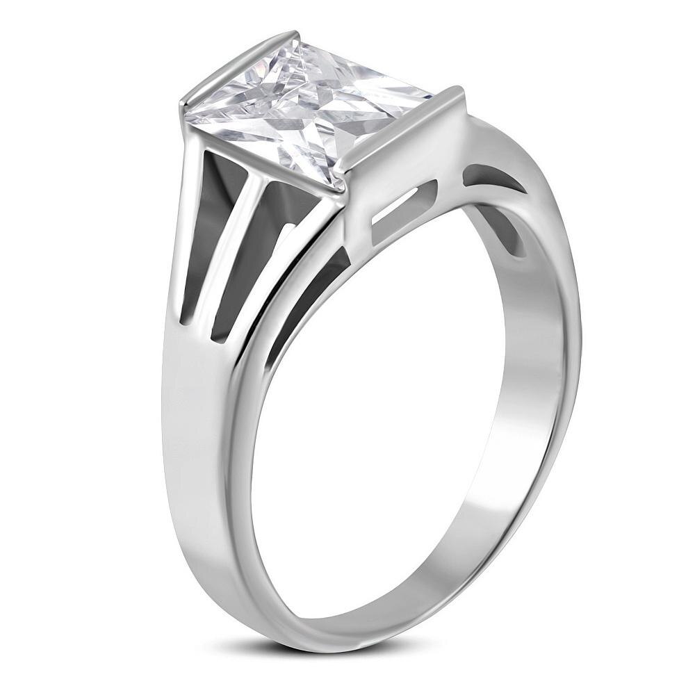 Inel elegant din otel inox cu zirconiu - BeSpecial 7430, 16,1 mm (5,5 US), Alb