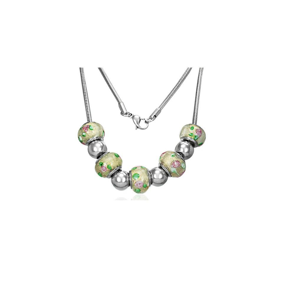 Colier elegant din otel inox cu charmuri frumoase - BeSpecial 316, 50, Argintiu