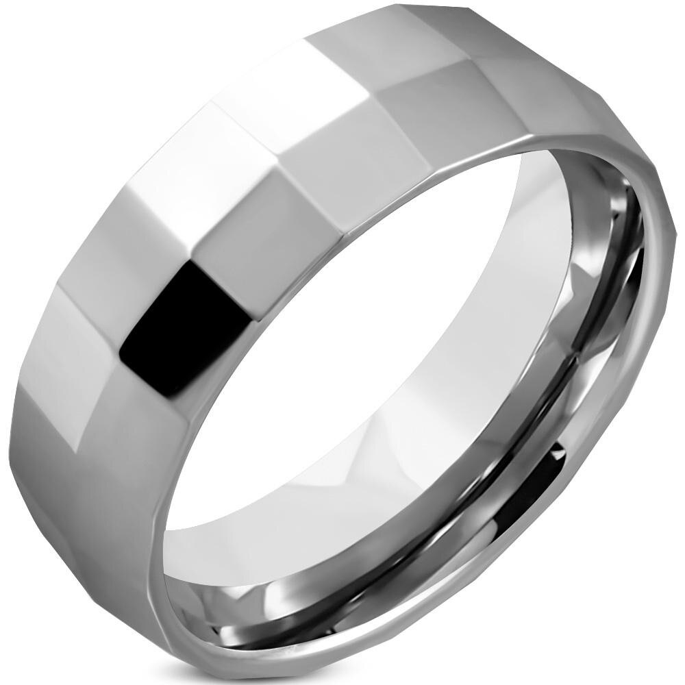 Inel din tungsten model verigheta Argintiu - BeSpecial