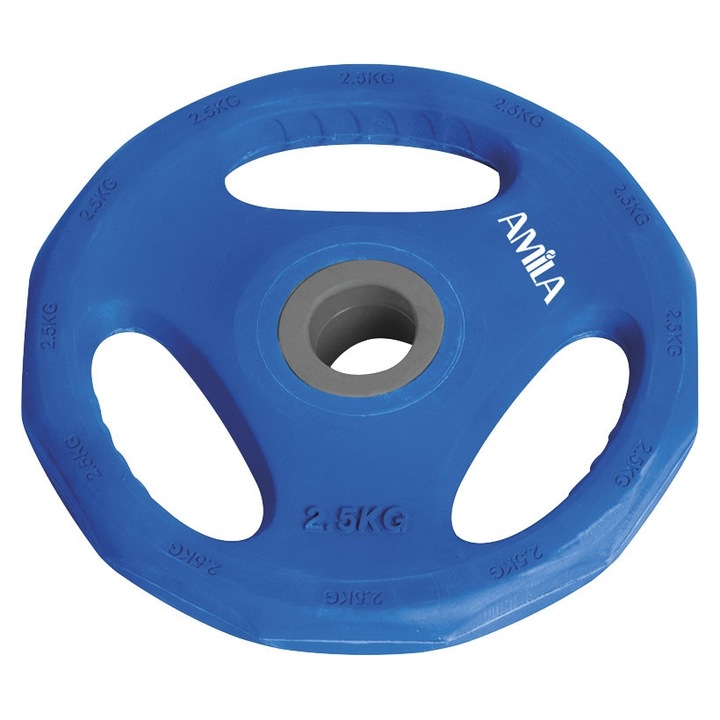 Disc din cauciuc Amila, 2.5 kg, Diametru inel 28 mm, Albastru