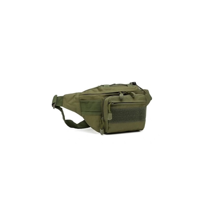 Мъжка чанта за кръст, Zola®, регулируема, 30x17x10 см, зелена