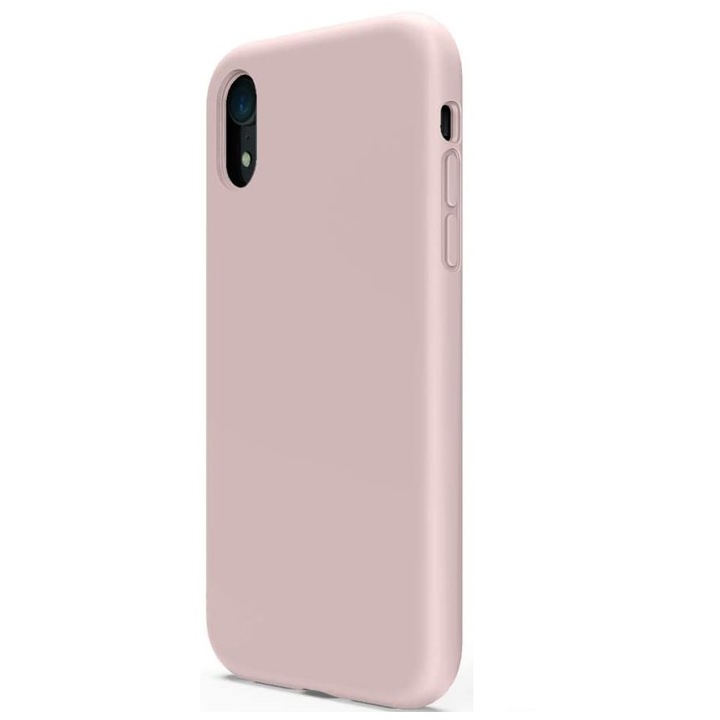 Husa silicon, compatibila iPhone XS MAX, slim, interior microfibra, roz deschis, NiDa Store