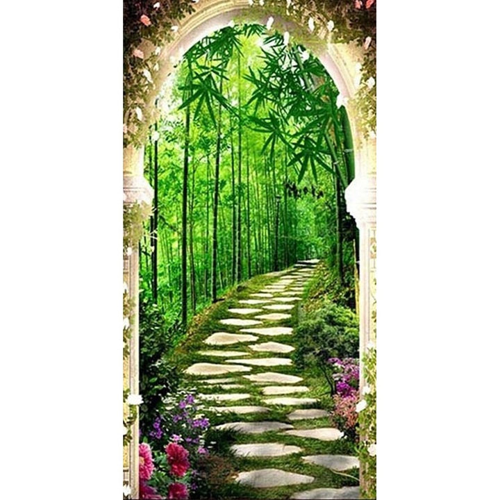 Set de broderie cu diamante 5d, Model peisaj, 45x85 cm, Multicolor