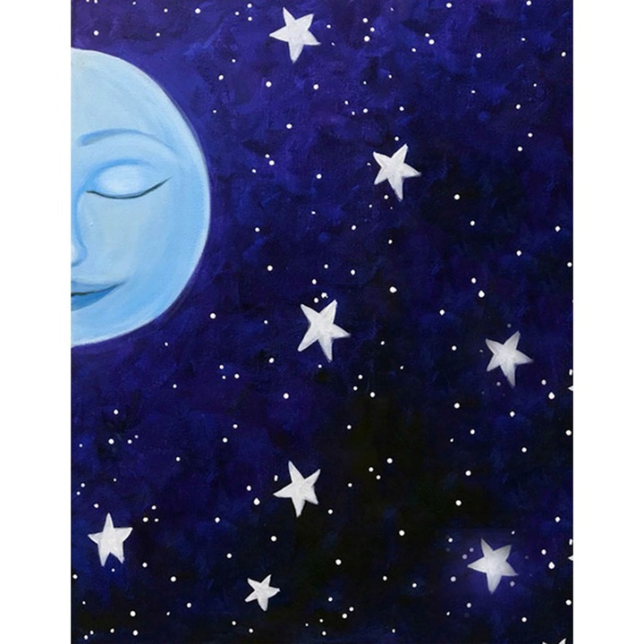 Set de broderie cu diamante 5d, Model luna, 30x40 cm, Multicolor