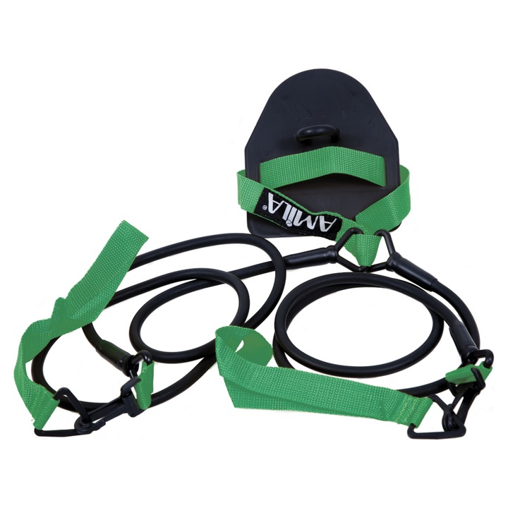 Banda exercitii pentru inot, Amila, Latex, Verde/Negru