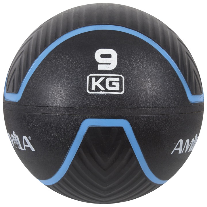 Minge medicinala Amila, Cauciuc, 35cm, 9kg, Negru