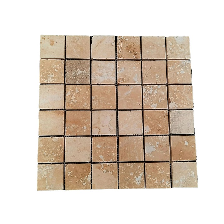 Travertin mozaik 30,5 x 30,5 cm, klasszikus, bézs