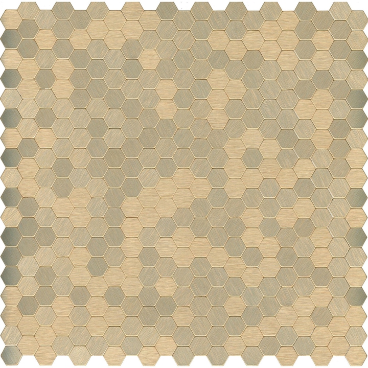 Mozaic din aluminiu 29.8 x 30.6 cm, Tara Hexagonal, auriu