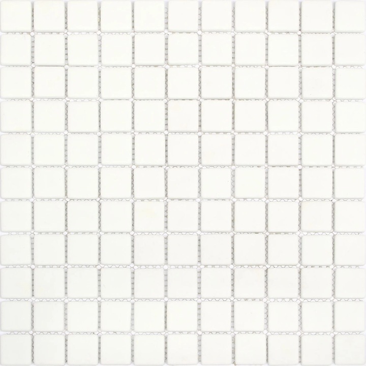 Újrahasznosított üvegmozaik 30 x 30 cm, Galac, fehér