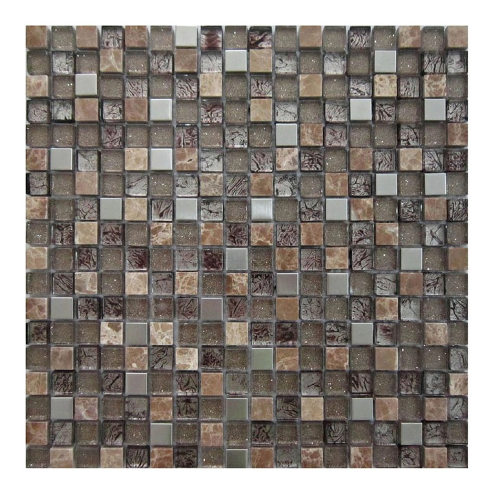Üveg és márvány mozaik 30 x 30 cm, többszínű
