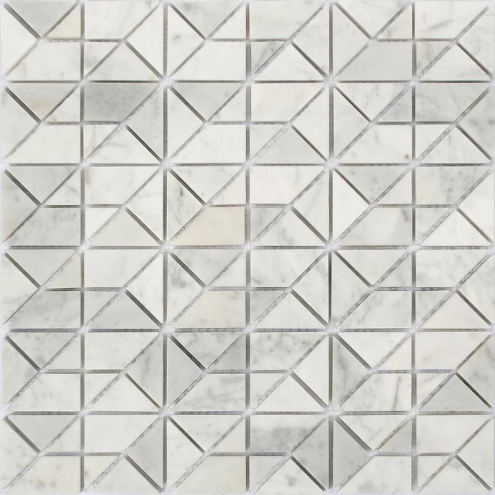 Márvány mozaik 30 x 30 cm, Sekdem, fehér