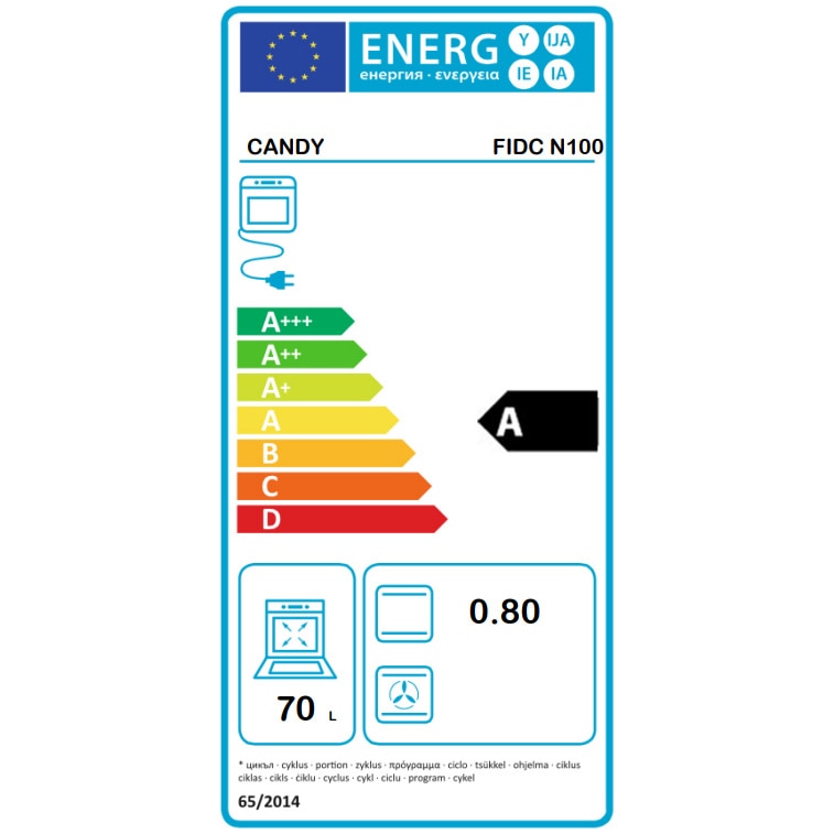 Horno estático Candy 70 litros A 33703475 FIDC N100.