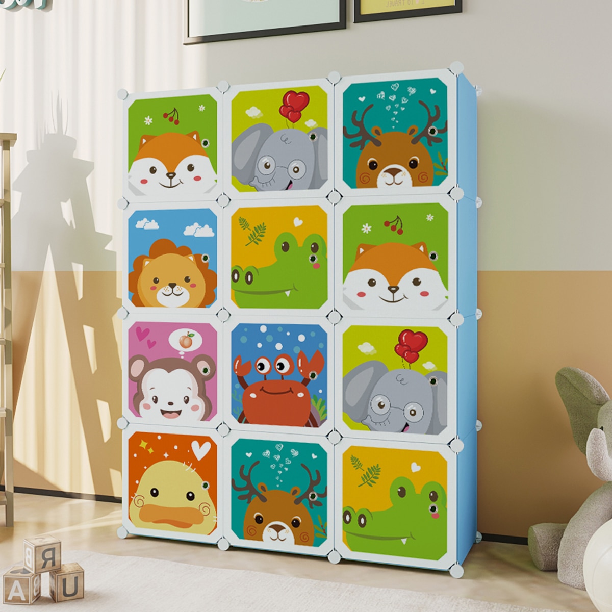 Dulap Modular Copii, 12 Compartimente, Naimeed D4399, Albastru ...