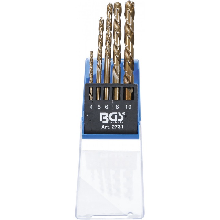 Set burghie BGS technic 5 buc., cu muchie taietoare stanga/sens de rotatie stanga/ (BGS 2731)